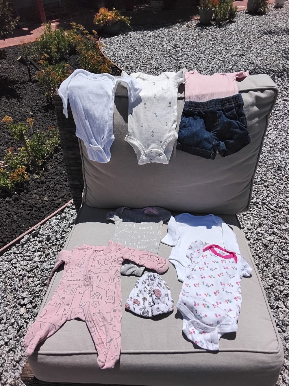 Mixed Baby Girl Clothing Bundle - Pink, White, Denim New Born To 3 Months